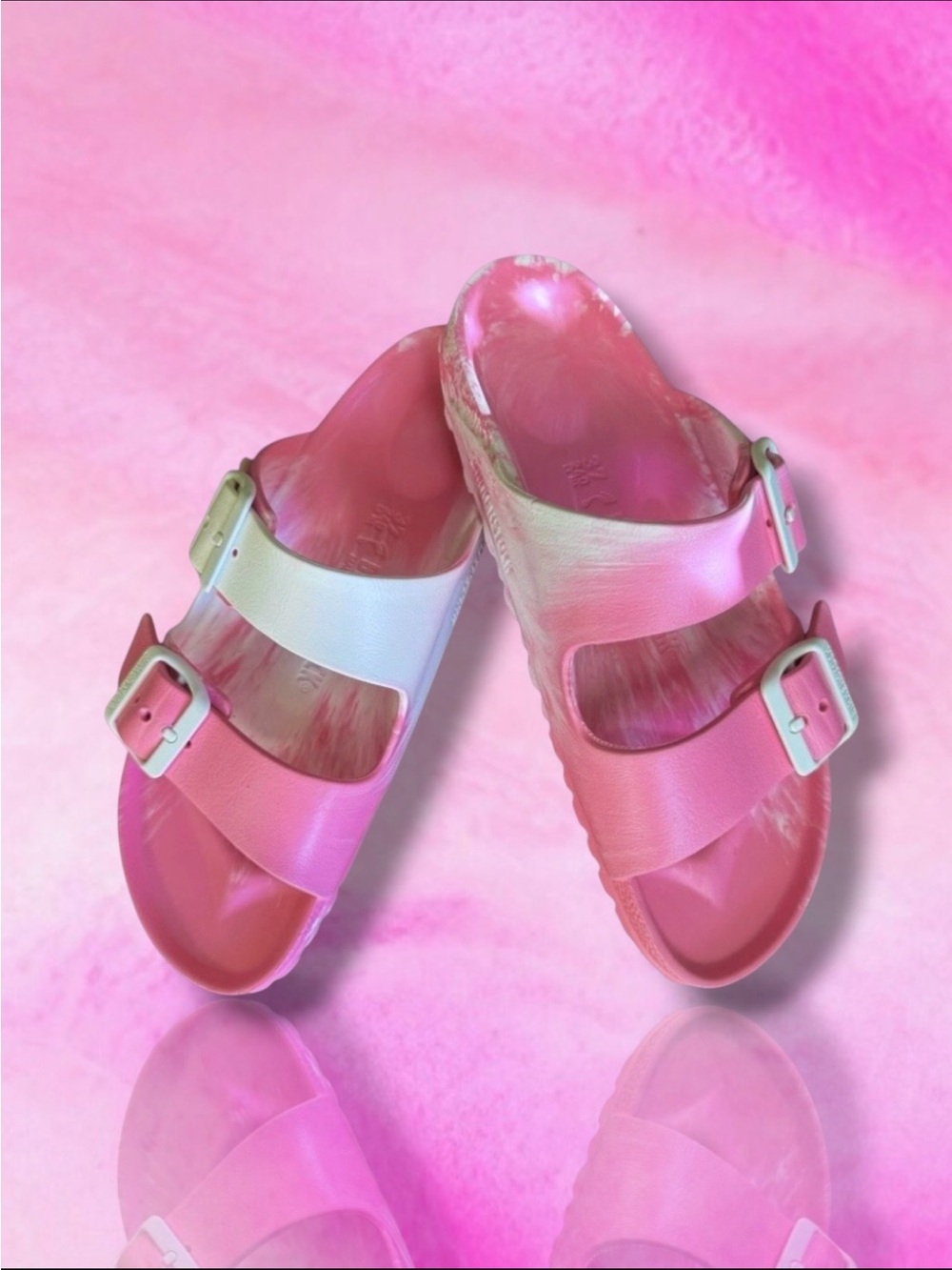 💕Birkenstock Arizona Sandals, Multi Pink White Tie Dye • 37 EU (M4/W6) • UNISEX